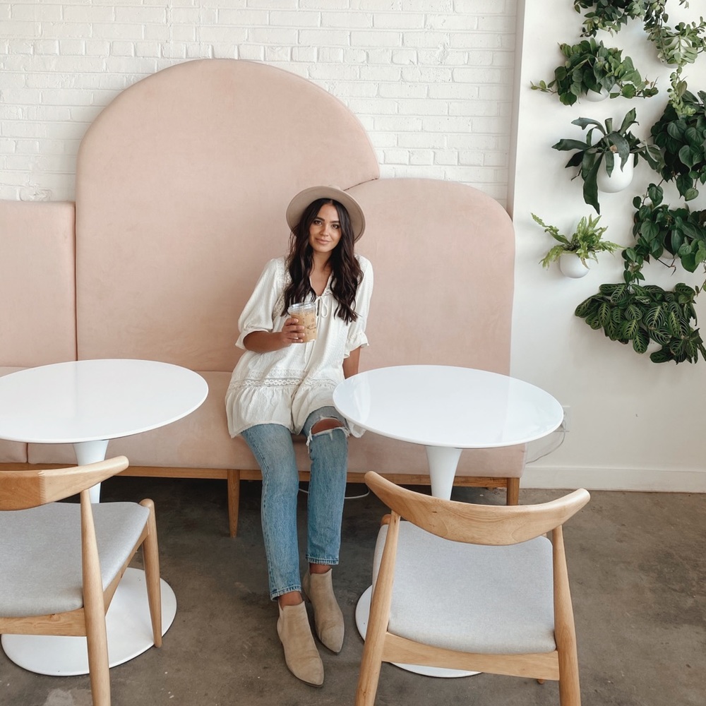 High waist, distress Levi’s.